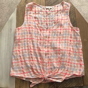 Ella Moss Jennifer Tie Front Tank Top - Size M